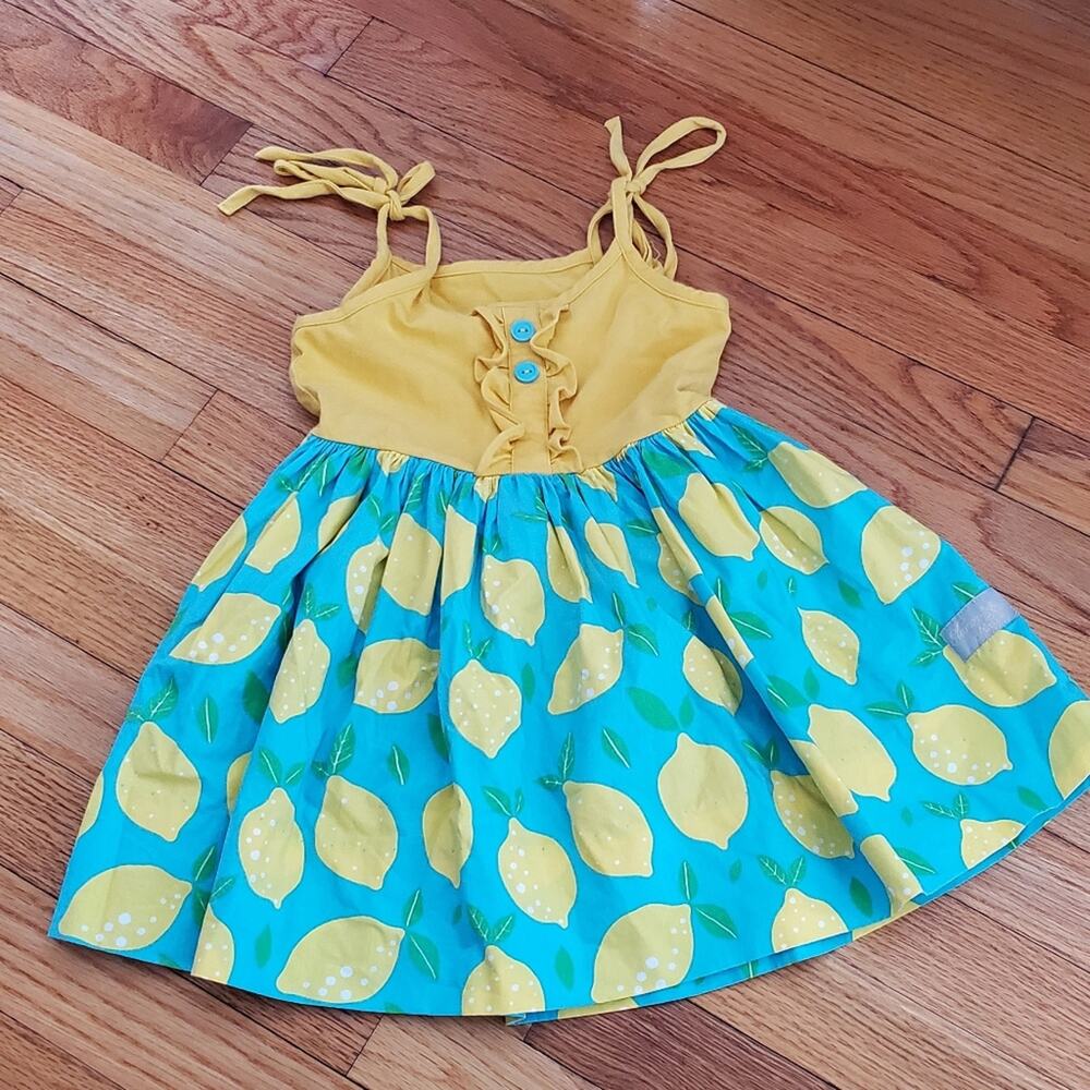 Eleanor Rose Judy Dress Lemons blue yellow size 3 4